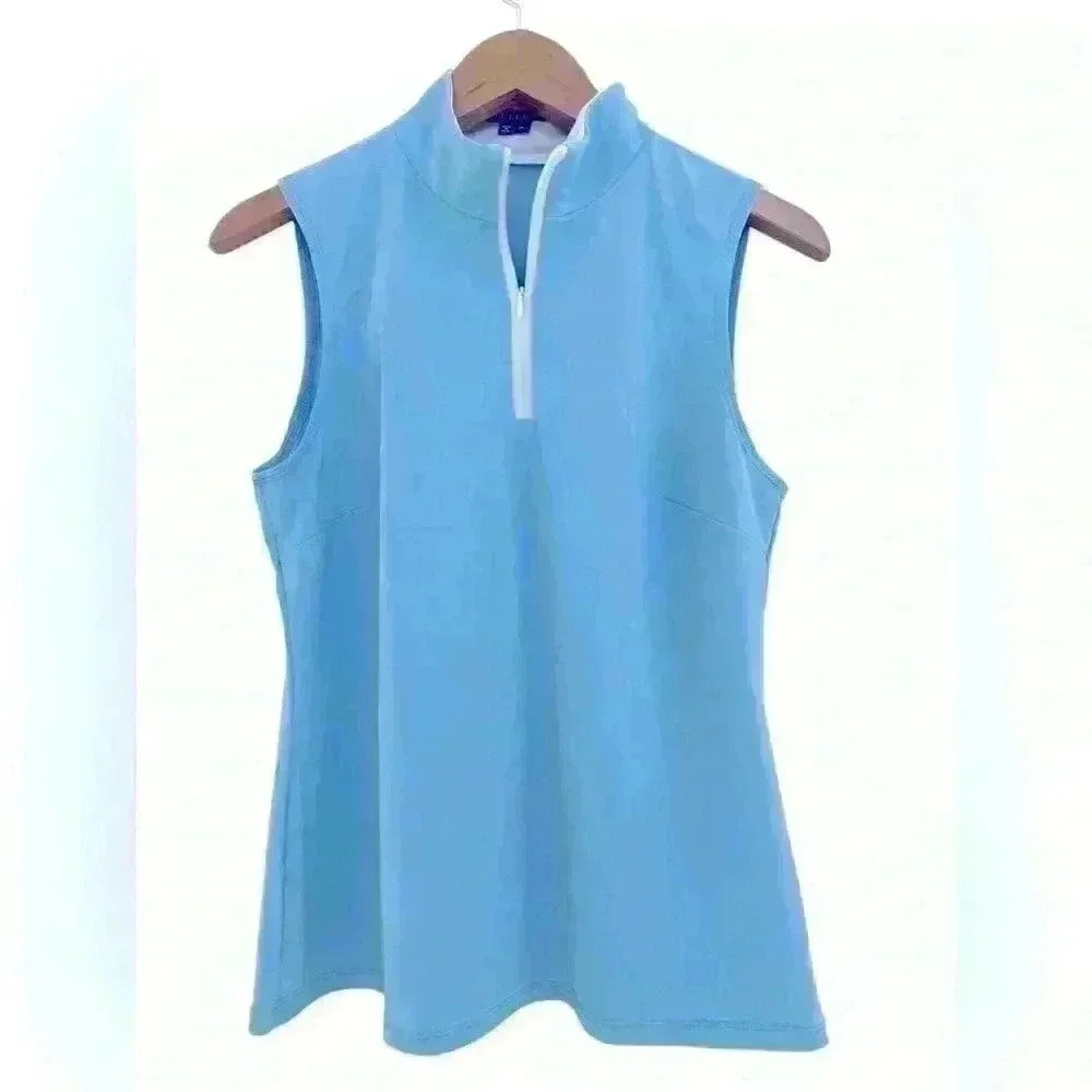 Melly M Sport Women's Golf Tennis Pickleball Top 1/4 Zip Sleeveless Size Medium